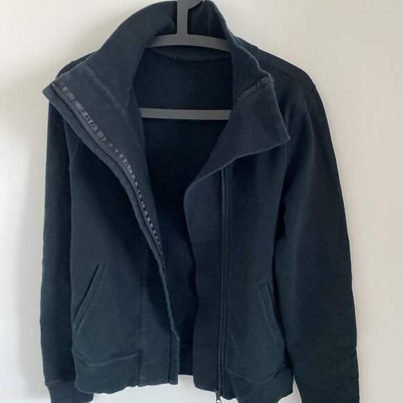 LULULEMON WOMEN BOMBER JACKET QUILTED ELBOW PADS CORDUROY TRIM BLACK - Picture 6 of 7